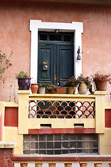 Image showing traditional painted entrance in Calvi Corsica