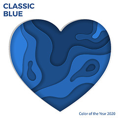 Image showing Classic Blue Paper Cut Heart