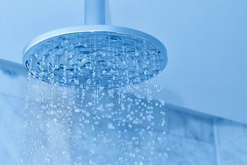 Image showing Shower water flowing