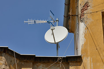 Image showing Rooftop Parabola Satellite Receivers