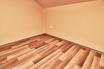 Image showing Parquet floor interior empty room corner