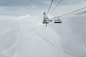 Image showing Ski lift at a ski resort