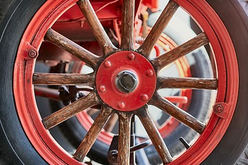 Image showing Old car wheel close up