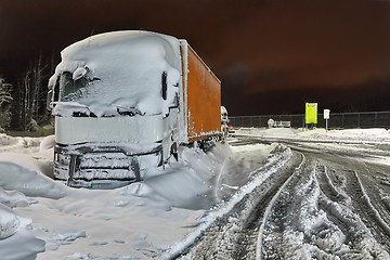 Image showing Cargo Truck In Snow