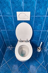 Image showing Toilet seat open