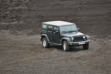 Image showing Jeep Wrangler on Icelandic terrain