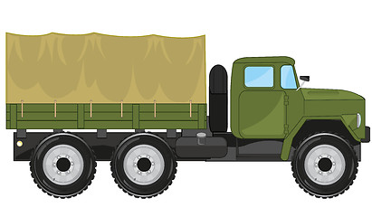 Image showing Cargo car with basket covered by tarpaulin