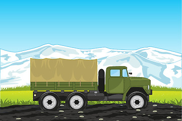 Image showing Cargo car ural on background of the nature