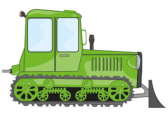 Image showing Crawer tractor on white background is insulated