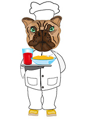 Image showing Dog cook on white background is insulated