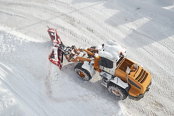 Image showing Winter road clearing snowplow