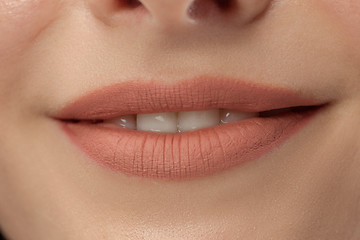 Image showing Perfect Lips. Sexy Girl Mouth close up. Beauty young woman Smile.
