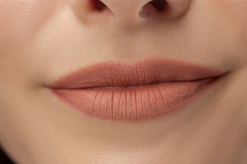 Image showing Perfect Lips. Sexy Girl Mouth close up. Beauty young woman Smile.