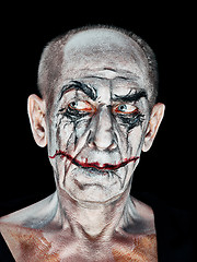 Image showing Bloody Halloween theme: crazy maniak face