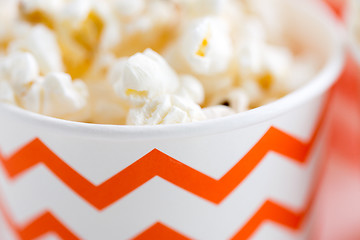 Image showing close up of popcorn in disposable paper cups