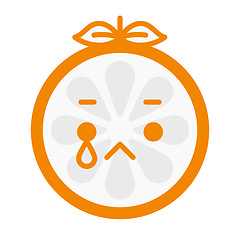 Image showing Emoji - tears crying orange. Isolated vector.