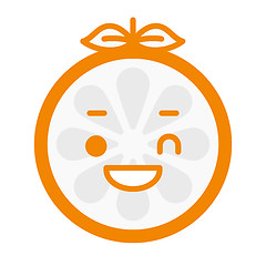 Image showing Emoji - winking orange with happy smile. Isolated vector.