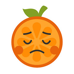 Image showing Emoji - sad orange feeling like crying. Isolated vector.