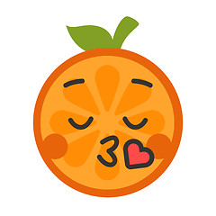 Image showing Emoji - kiss orange smile. Isolated vector.