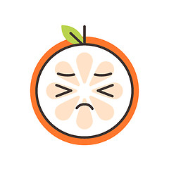 Image showing Emoji - crying orange. Isolated vector.