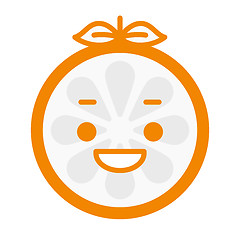 Image showing Emoji - laughing orange smile. Isolated vector.