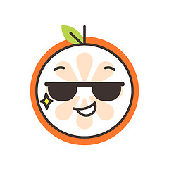 Image showing Emoji - cool orange with sunglasses. Isolated vector.