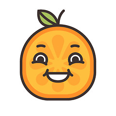 Image showing Emoji - laughing orange smile. Isolated vector.