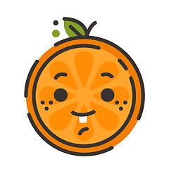 Image showing Emoji - orange with happy smile. Isolated vector.