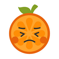 Image showing Emoji - crying orange. Isolated vector.