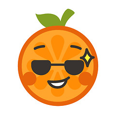 Image showing Emoji - cool orange with sunglasses. Isolated vector.