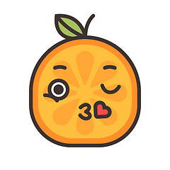 Image showing Emoji - kiss orange smile. Isolated vector.