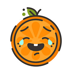 Image showing Emoji - laughing with tears orange smile. Isolated vector.