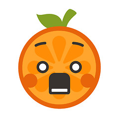 Image showing Emoji - shock orange smile. Isolated vector.