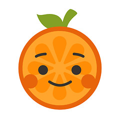 Image showing Emoji - orange with happy smile. Isolated vector.