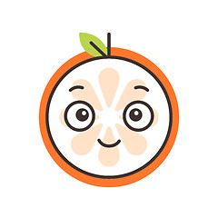 Image showing Emoji - orange with happy smile. Isolated vector.