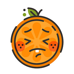 Image showing Emoji - crying orange. Isolated vector.