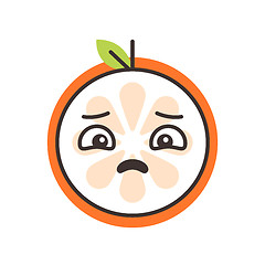 Image showing Emoji - sad orange feeling like crying. Isolated vector.