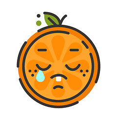 Image showing Emoji - tears crying orange. Isolated vector.