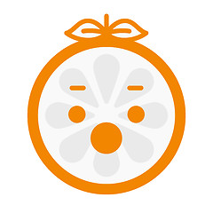 Image showing Emoji - scream orange smile. Isolated vector.