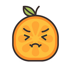 Image showing Emoji - crying orange. Isolated vector.