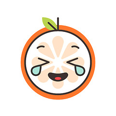 Image showing Emoji - laughing with tears orange smile. Isolated vector.