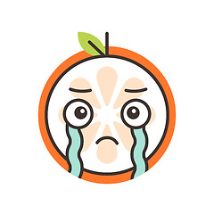 Image showing Emoji - tears crying orange. Isolated vector.