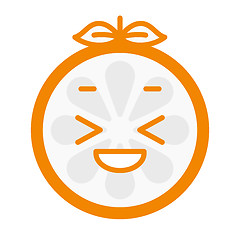 Image showing Emoji - enjoy orange with happy smile. Isolated vector.