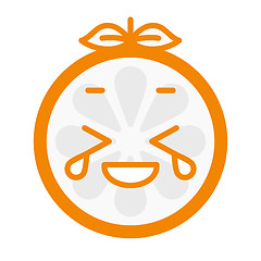 Image showing Emoji - laughing with tears orange smile. Isolated vector.