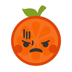 Image showing Emoji - furious orange. Isolated vector.