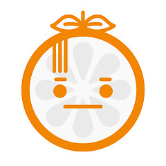 Image showing Emoji - no words straight orange smile. Isolated vector.