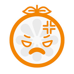 Image showing Emoji - furious orange. Isolated vector.