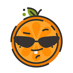 Image showing Emoji - cool orange with sunglasses. Isolated vector.