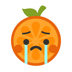 Image showing Emoji - tears crying orange. Isolated vector.