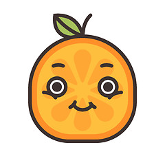 Image showing Emoji - orange with happy smile. Isolated vector.